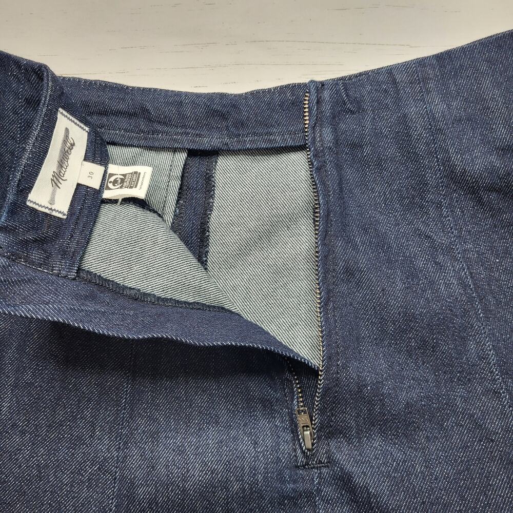 Madewell Flared Denim Midi Jean Circle Skirt Dark Rinse Wash Drapey Cotton 30 - Picture 6 of 8